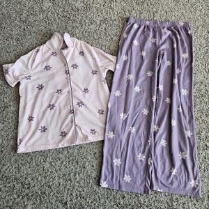 Carter's Pink and Purple Floral Pajama Set | Size 12